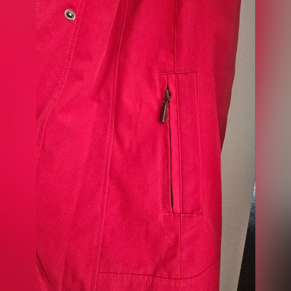NWT Coldwater Creek All Weather Vest Long Dover Red Petite Small - Picture 9 of 16
